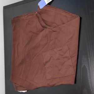 White Swan Soft Scrub Top Brown Sable V Neck Size Extra Small XS